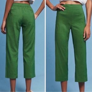 Anthropologie Cartonnier Green Cropped Trousers